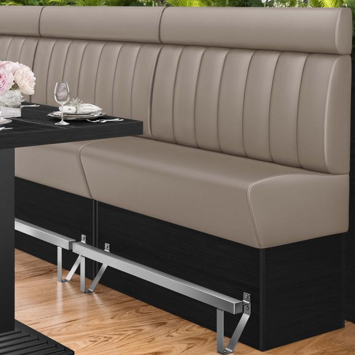 DENVER | Counter Height Banquette Bench | W:H 160 x 158 cm | Taupe | Striped | Leather