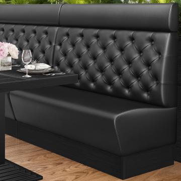 DENVER | Restaurant Booth Seating | W:H 180 x 128 cm | Black | Chesterfield | Leather