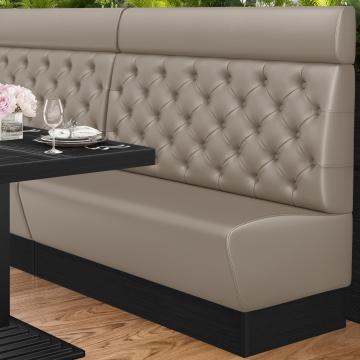 DENVER | Restaurant Booth Seating | W:H 180 x 128 cm | Taupe | Chesterfield | Leather