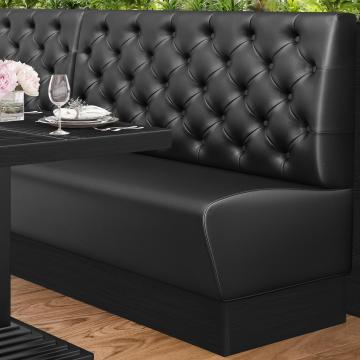 DENVER | Restaurant Booth Seating | W:H 120 x 103 cm | Black | Chesterfield | Leather