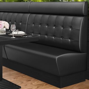 DENVER | Restaurant Booth Seating | W:H 100 x 128 cm | Black | Chesterfield Button | Leather