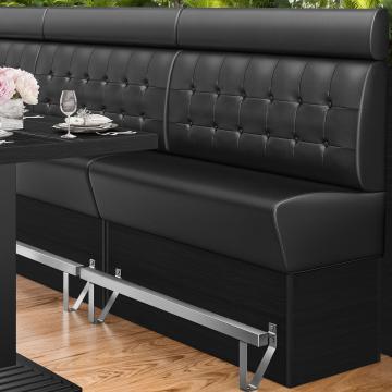 DENVER | Counter Height Banquette Bench | W:H 100 x 158 cm | Black | Chesterfield Button | Leather