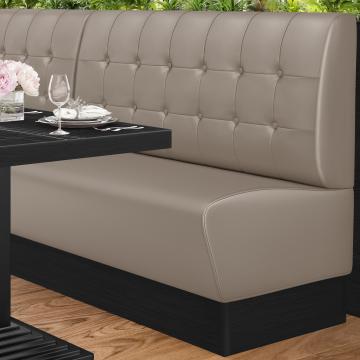 DENVER | Restaurant Booth Seating | W:H 200 x 103 cm | Taupe | Chesterfield Button | Leather