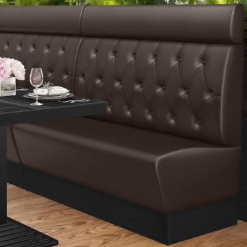 DENVER | Restaurant Booth Seating | W:H 200 x 128 cm | Brown | Chesterfield Rhombus | Leather