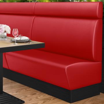 DENVER | Restaurant Booth Seating | W:H 180 x 128 cm | Red | Smooth | Leather