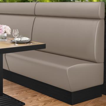DENVER | Restaurant Booth Seating | W:H 200 x 128 cm | Taupe | Smooth | Leather