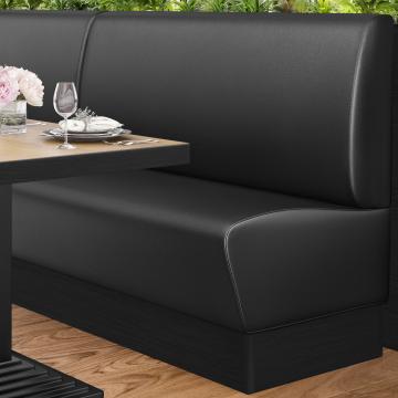 DENVER | Restaurant Booth Seating | W:H 140 x 103 cm | Black | Smooth | Leather