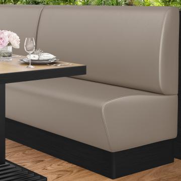 DENVER | Restaurant Booth Seating | W:H 200 x 103 cm | Taupe | Smooth | Leather