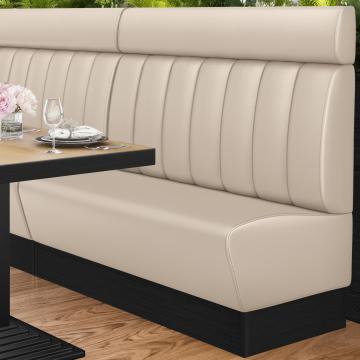 DENVER | Restaurant Booth Seating | W:H 120 x 128 cm | Cream | Striped | Leather