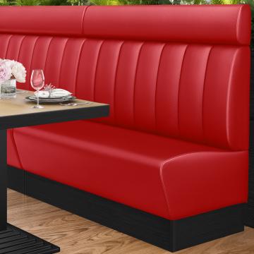 DENVER | Restaurant Booth Seating | W:H 120 x 128 cm | Red | Striped | Leather