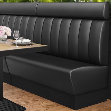 DENVER | Restaurant Booth Seating | W:H 200 x 128 cm | Black | Striped | Leather