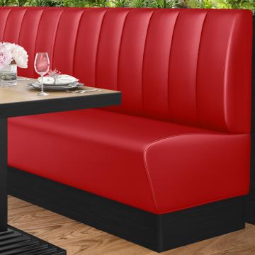DENVER | Restaurant Booth Seating | W:H 140 x 103 cm | Red | Striped | Leather