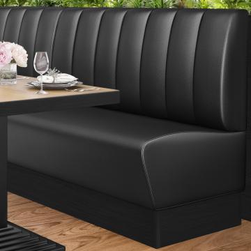 DENVER | Restaurant Booth Seating | W:H 120 x 103 cm | Black | Striped | Leather