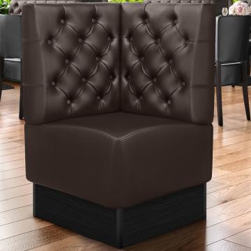 DENVER | Commercial Corner Booth Seating | W:H 64 x 103 cm | Brown | Chesterfield | Leather