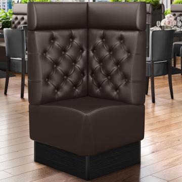DENVER | Commercial Corner Booth Seating | W:H 64 x 128 cm | Brown | Chesterfield | Leather
