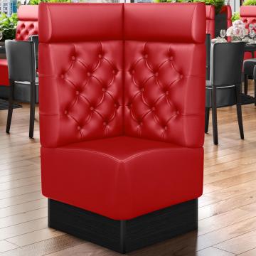 DENVER | Commercial Corner Booth Seating | W:H 64 x 128 cm | Red | Chesterfield | Leather