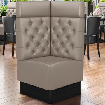 DENVER | Commercial Corner Booth Seating | W:H 64 x 128 cm | Taupe | Chesterfield | Leather