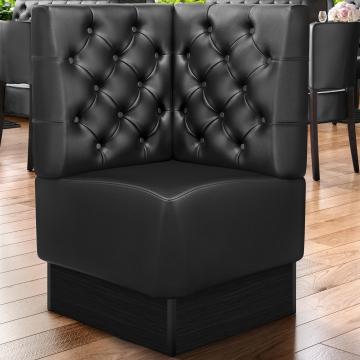 DENVER | Commercial Corner Booth Seating | W:H 64 x 103 cm | Black | Chesterfield | Leather