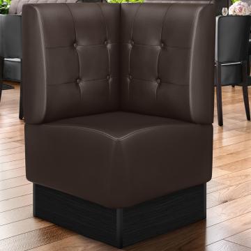 DENVER | Commercial Corner Booth Seating | W:H 64 x 103 cm | Brown | Chesterfield Button | Leather