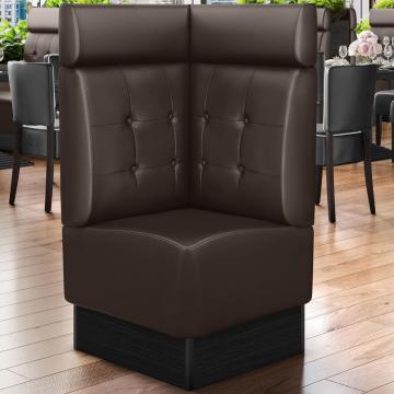 DENVER | Commercial Corner Booth Seating | W:H 64 x 128 cm | Brown | Chesterfield Button | Leather