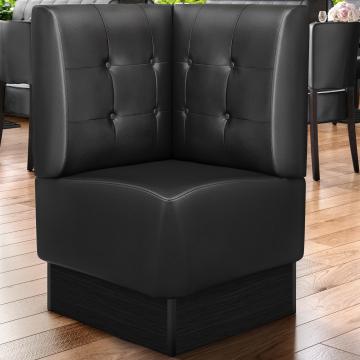DENVER | Commercial Corner Booth Seating | W:H 64 x 103 cm | Black | Chesterfield Button | Leather
