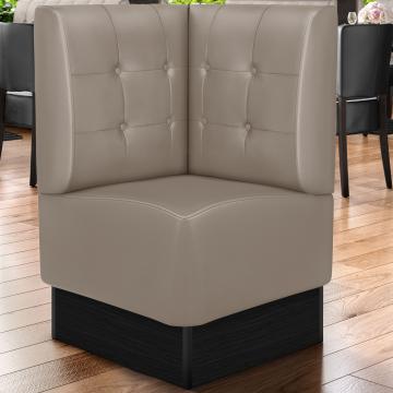 DENVER | Commercial Corner Booth Seating | W:H 64 x 103 cm | Taupe | Chesterfield Button | Leather