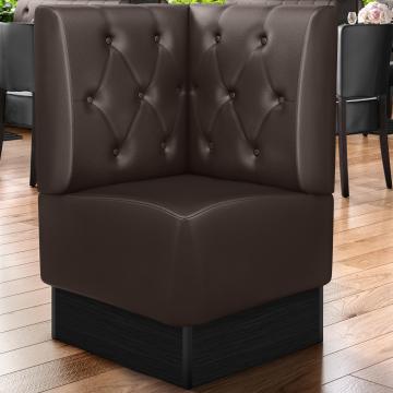 DENVER | Commercial Corner Booth Seating | W:H 64 x 103 cm | Brown | Chesterfield Rhombus | Leather