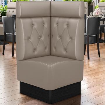 DENVER | Commercial Corner Booth Seating | W:H 64 x 128 cm | Taupe | Chesterfield Rhombus | Leather