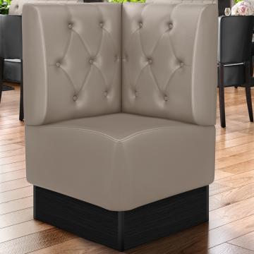 DENVER | Commercial Corner Booth Seating | W:H 64 x 103 cm | Taupe | Chesterfield Rhombus | Leather