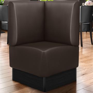 DENVER | Commercial Corner Booth Seating | W:H 64 x 103 cm | Brown | Smooth | Leather