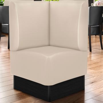 DENVER | Commercial Corner Booth Seating | W:H 64 x 103 cm | Cream | Smooth | Leather