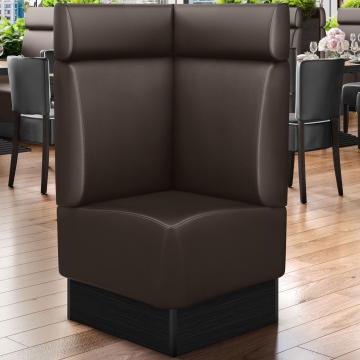 DENVER | Commercial Corner Booth Seating | W:H 64 x 128 cm | Brown | Smooth | Leather