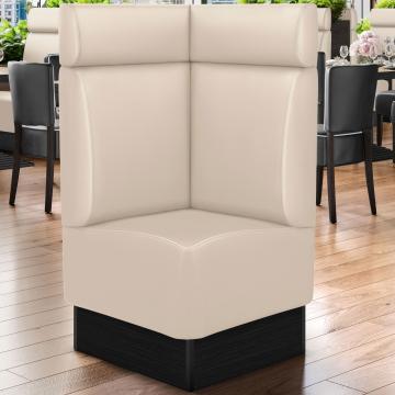 DENVER | Commercial Corner Booth Seating | W:H 64 x 128 cm | Cream | Smooth | Leather
