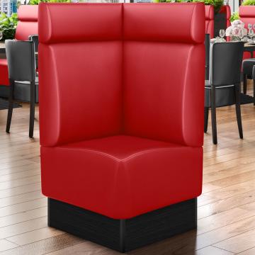 DENVER | Commercial Corner Booth Seating | W:H 64 x 128 cm | Red | Smooth | Leather