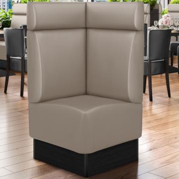 DENVER | Commercial Corner Booth Seating | W:H 64 x 128 cm | Taupe | Smooth | Leather