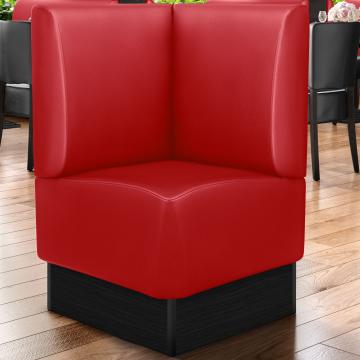 DENVER | Commercial Corner Booth Seating | W:H 64 x 103 cm | Red | Smooth | Leather