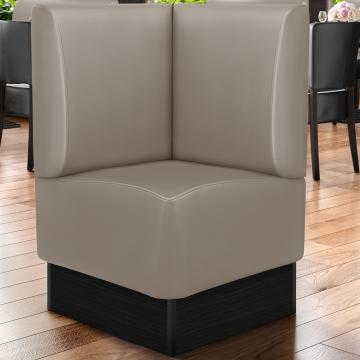 DENVER | Commercial Corner Booth Seating | W:H 64 x 103 cm | Taupe | Smooth | Leather