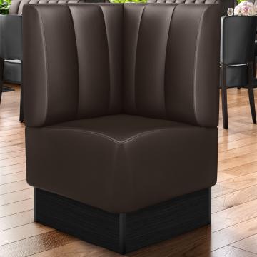 DENVER | Commercial Corner Booth Seating | W:H 64 x 103 cm | Brown | Striped | Leather