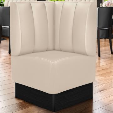 DENVER | Commercial Corner Booth Seating | W:H 64 x 103 cm | Cream | Striped | Leather