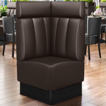 DENVER | Commercial Corner Booth Seating | W:H 64 x 128 cm | Brown | Striped | Leather