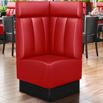 DENVER | Commercial Corner Booth Seating | W:H 64 x 128 cm | Red | Striped | Leather
