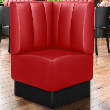 DENVER | Commercial Corner Booth Seating | W:H 64 x 103 cm | Red | Striped | Leather