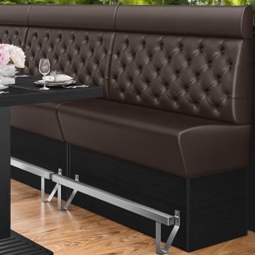 DENVER | Counter Height Banquette Bench | W:H 100 x 158 cm | Brown | Chesterfield | Leather