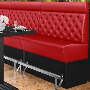 DENVER | Counter Height Banquette Bench | W:H 140 x 158 cm | Red | Chesterfield | Leather