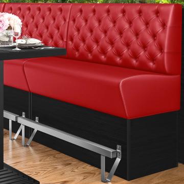 DENVER | Counter Height Banquette Bench | W:H 160 x 133 cm | Red | Chesterfield | Leather