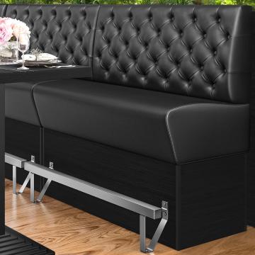 DENVER | Counter Height Banquette Bench | W:H 100 x 133 cm | Black | Chesterfield | Leather