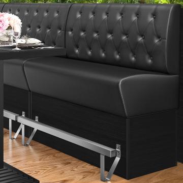 DENVER | Counter Height Banquette Bench | W:H 100 x 133 cm | Black | Chesterfield Rhombus | Leather