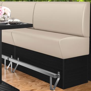 DENVER | Counter Height Banquette Bench | W:H 200 x 133 cm | Cream | Smooth | Leather
