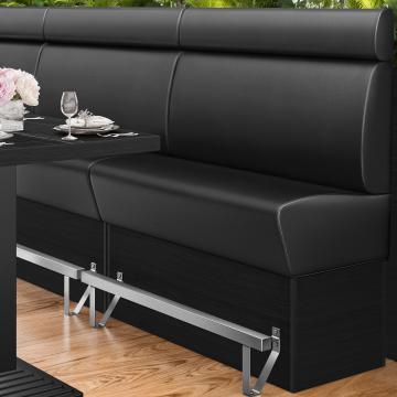 DENVER | Counter Height Banquette Bench | W:H 120 x 158 cm | Black | Smooth | Leather
