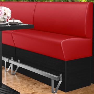 DENVER | Counter Height Banquette Bench | W:H 200 x 133 cm | Red | Smooth | Leather
